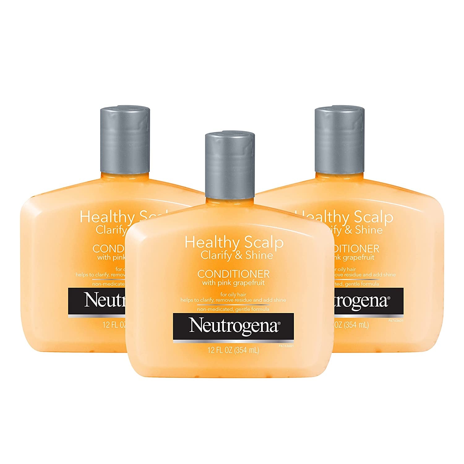 Neutrogena Exfoliating Healthy Scalp Clarify & Shine Conditioner for Oily Hair and Scalp, Anti-Residue Conditioner with Pink Grapefruit, Paraben & Phthalate-Free, Color-Safe, 12 Fl Oz (Pack of 3)