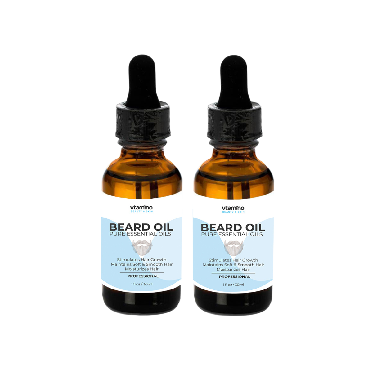 vtamino Beard Oil Professional Scent (1oz/30ml)-For Premium Beardsmen-Clinical Formulation (30 Days Supply)
